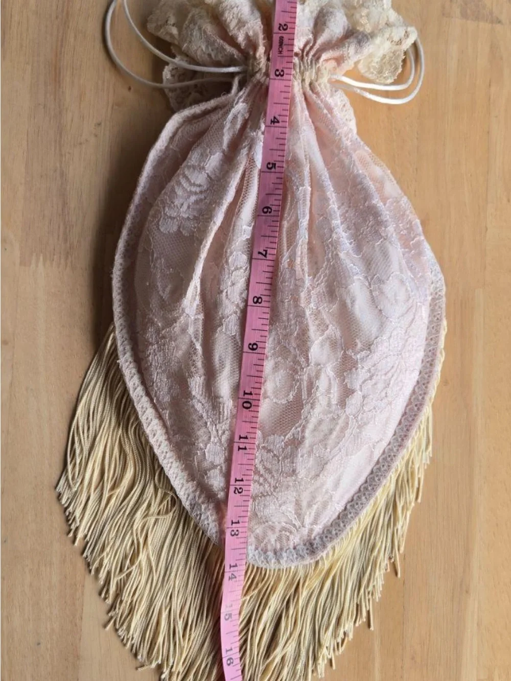Pink Lace and Satin Victorian Style Wrislet Purse